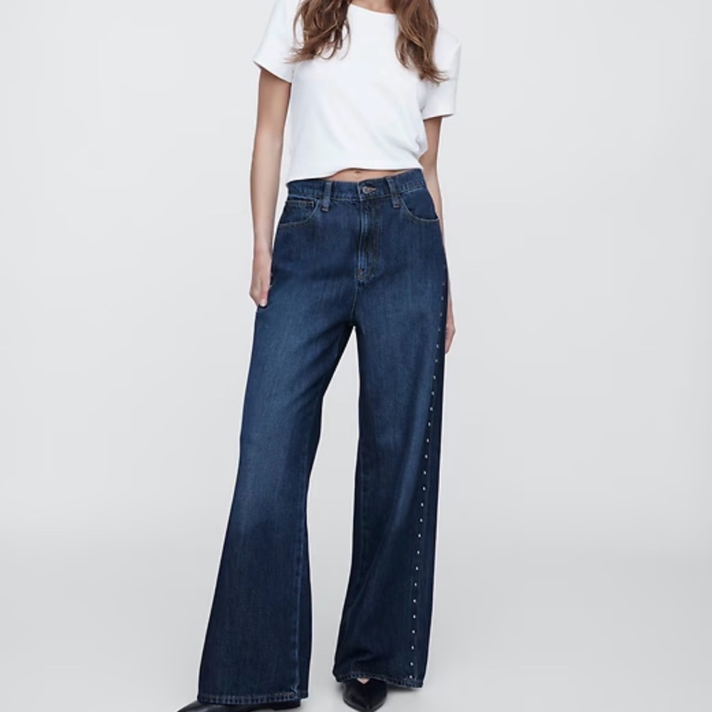 GAP Factory Deep Indigo Wide Leg Jeans